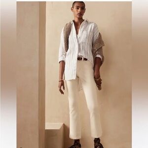 The Crop-Boot Jean in Cream Women's Pants - stretchy and flattering